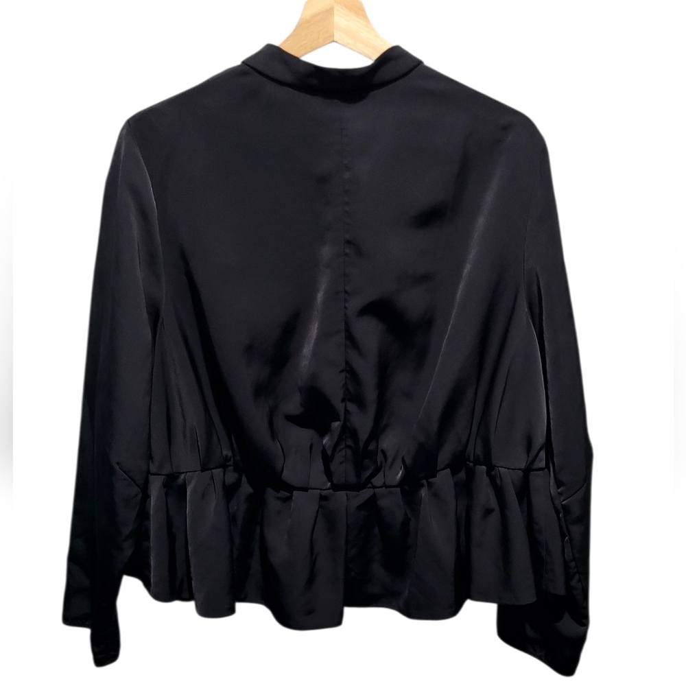 Victoria Beckham For Target Black Ruffle Peplum Open Front Jacket Size 1X - Picture 3 of 7